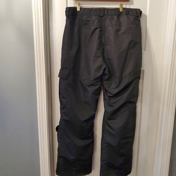 Swiss Tech Men's Black Water Resistant Double Cargo Snow Pants Large (36/38) - Picture 4 of 11